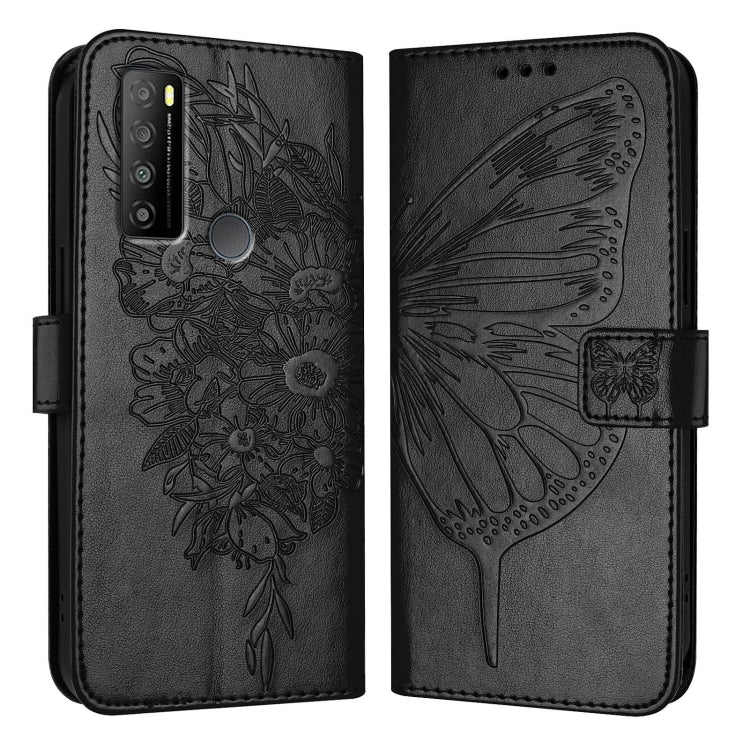 Embossed Butterfly Leather Phone Case, For TCL 30 XL T701DL, For TCL 306, For TCL 305 / 306 / 30 SE AL02, For TCL 30T T603DL, For TCL 30Z T602DL, For TCL 30 SE