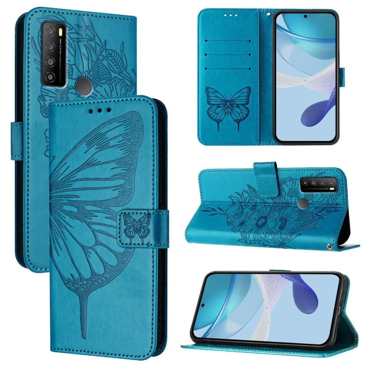 Embossed Butterfly Leather Phone Case, For TCL 30 XL T701DL, For TCL 306, For TCL 305 / 306 / 30 SE AL02, For TCL 30T T603DL, For TCL 30Z T602DL, For TCL 30 SE