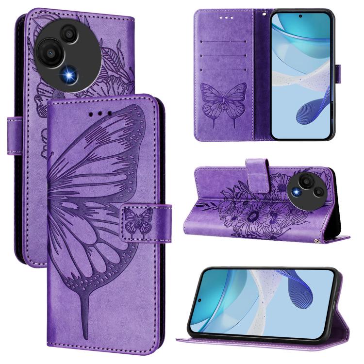 Embossed Butterfly Leather Phone Case, For TCL K32 5G / K33, For TCL 60 SE NxtPaper 5G, For TCL 60 NxtPaper, For TCL 50 Pro NxtPaper, For TCL 50 LE 5G, For TCL 201