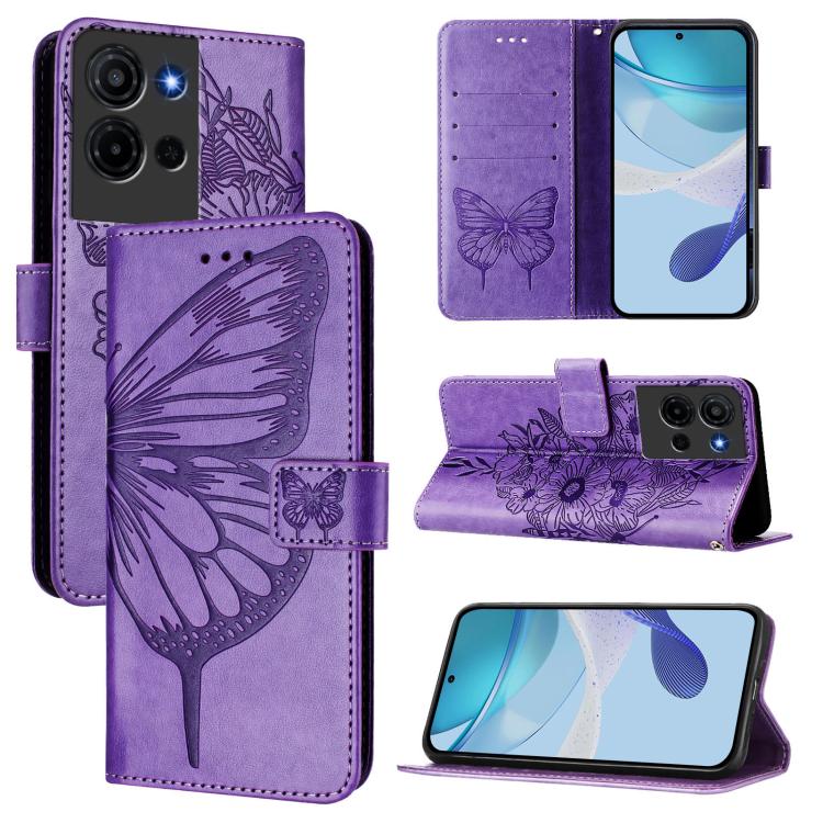 Embossed Butterfly Leather Phone Case, For TCL K32 5G / K33, For TCL 60 SE NxtPaper 5G, For TCL 60 NxtPaper, For TCL 50 Pro NxtPaper, For TCL 50 LE 5G, For TCL 201