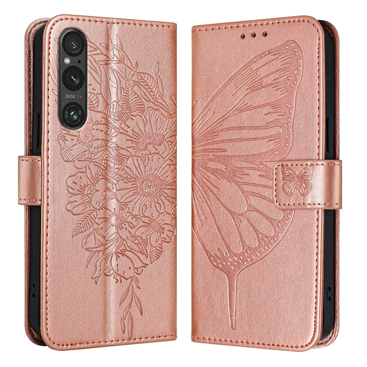 Embossed Butterfly Leather Phone Case, For Sony Xperia 1 VIII, For Sony Xperia 10 VI, For Sony Xperia 1 VI, For Sony Xperia 5 VI, For Sony Xperia 5 V, For Sony Xperia 1 V