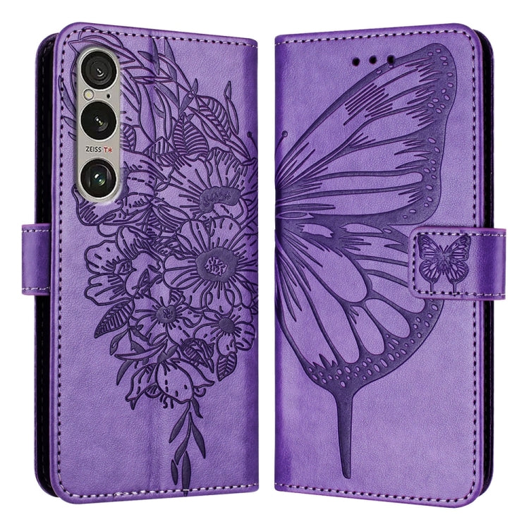 Embossed Butterfly Leather Phone Case, For Sony Xperia 1 VIII, For Sony Xperia 10 VI, For Sony Xperia 1 VI, For Sony Xperia 5 VI, For Sony Xperia 5 V, For Sony Xperia 1 V
