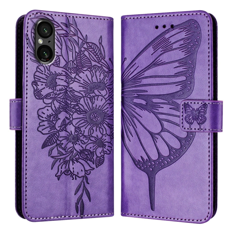 Embossed Butterfly Leather Phone Case, For Sony Xperia 1 VIII, For Sony Xperia 10 VI, For Sony Xperia 1 VI, For Sony Xperia 5 VI, For Sony Xperia 5 V, For Sony Xperia 1 V