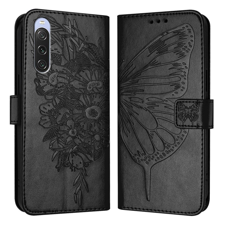 Embossed Butterfly Leather Phone Case, For Sony Xperia 10 V, For Sony Xperia 10 IV, For Sony Xperia 10 III / 10 III Lite