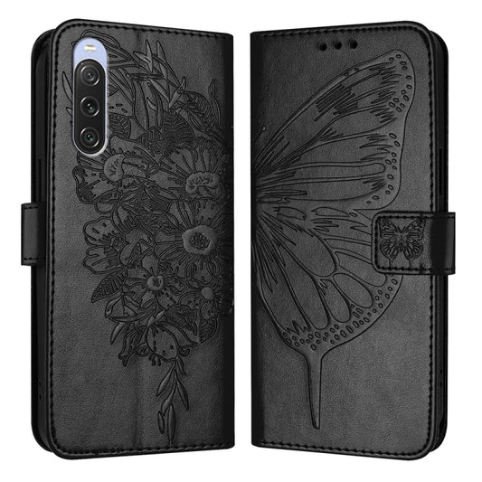 Embossed Butterfly Leather Phone Case, For Sony Xperia 10 V, For Sony Xperia 10 IV, For Sony Xperia 10 III / 10 III Lite