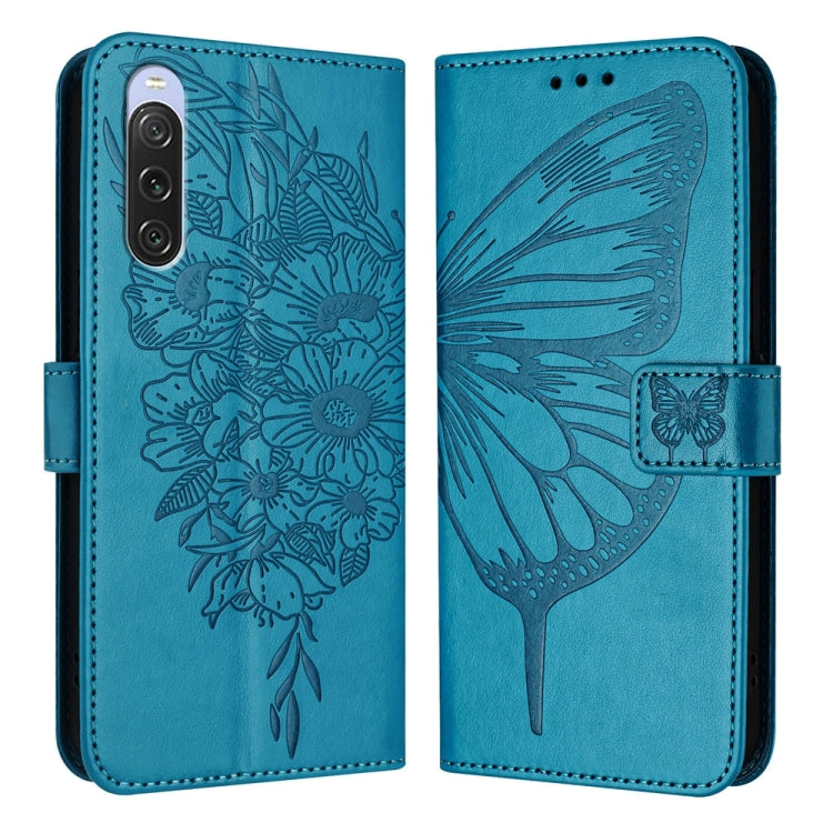 Embossed Butterfly Leather Phone Case, For Sony Xperia 10 V, For Sony Xperia 10 IV, For Sony Xperia 10 III / 10 III Lite