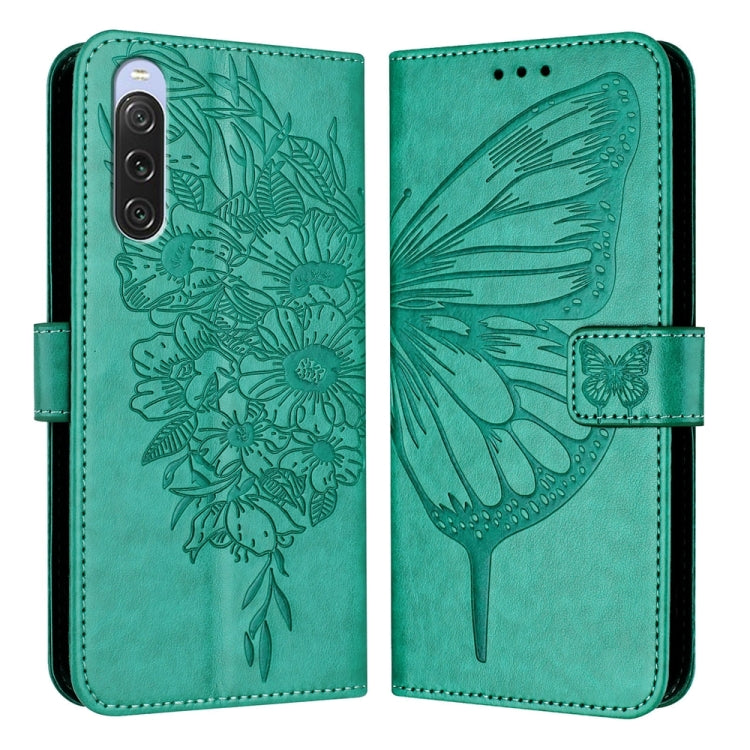 Embossed Butterfly Leather Phone Case, For Sony Xperia 10 V, For Sony Xperia 10 IV, For Sony Xperia 10 III / 10 III Lite