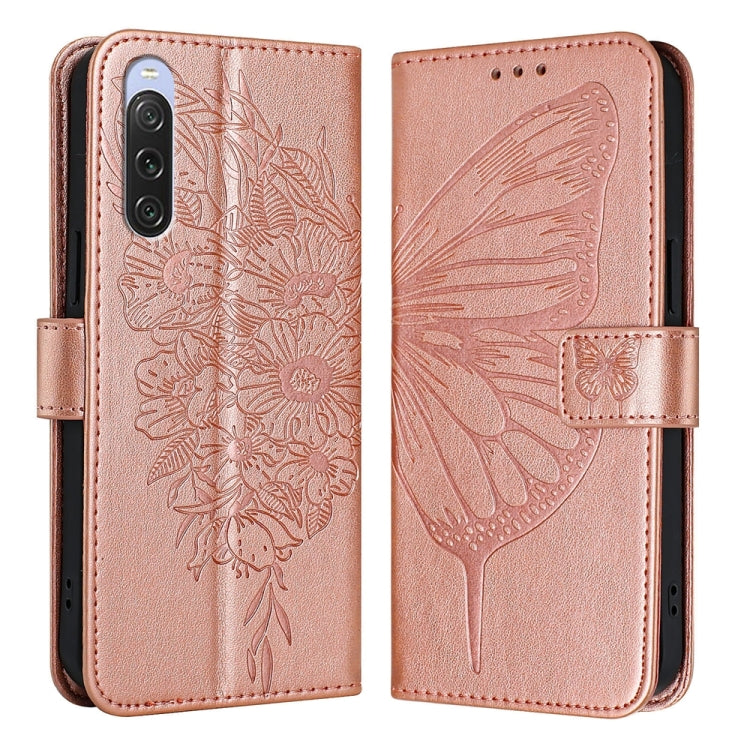 Embossed Butterfly Leather Phone Case, For Sony Xperia 10 V, For Sony Xperia 10 IV, For Sony Xperia 10 III / 10 III Lite
