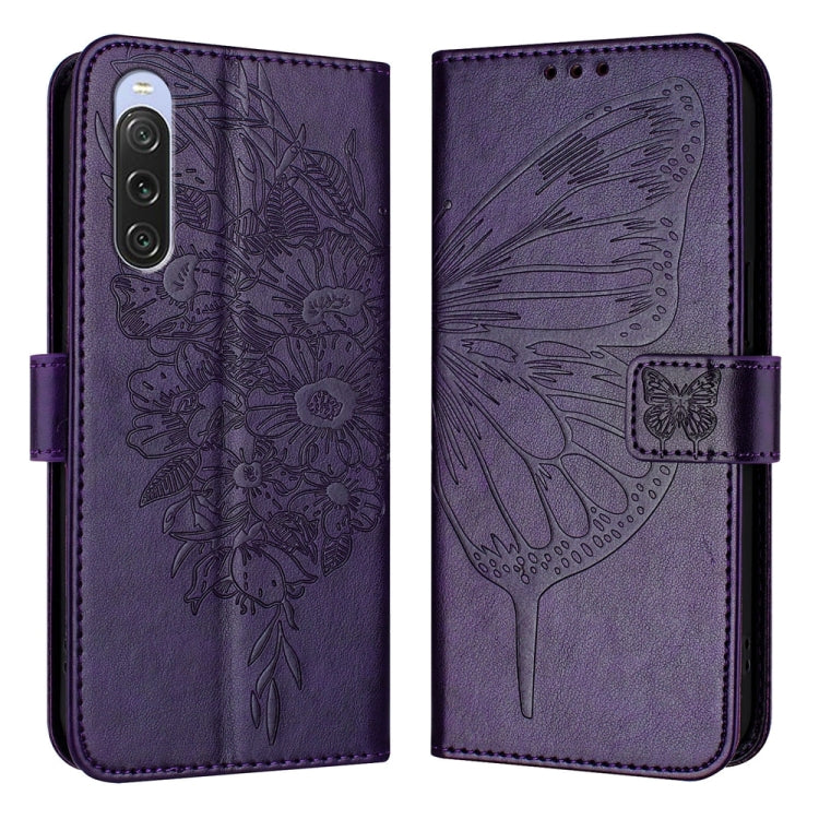 Embossed Butterfly Leather Phone Case, For Sony Xperia 10 V, For Sony Xperia 10 IV, For Sony Xperia 10 III / 10 III Lite