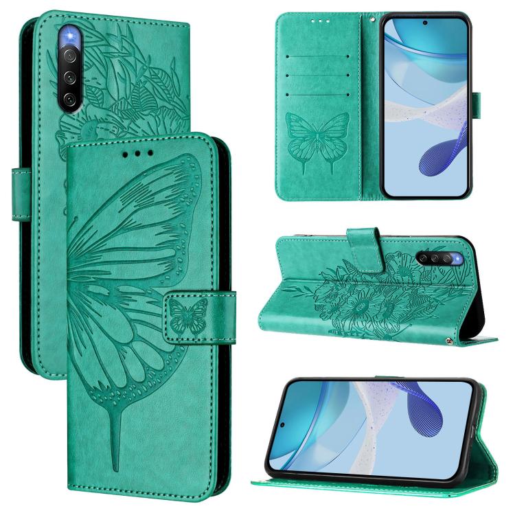Embossed Butterfly Leather Phone Case, For Sony Xperia 10 V, For Sony Xperia 10 IV, For Sony Xperia 10 III / 10 III Lite