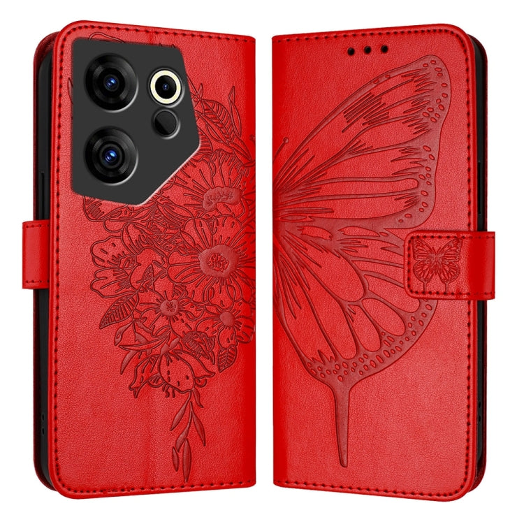 Embossed Butterfly Leather Phone Case, For Tecno Camon 20 Premier 5G, For Tecno Camon 20 Pro 5G, For Tecno Camon 20 / 20 Pro 4G, For Tecno Spark Go 2023/Pop 7/Pop 7 Pro, For Tecno Spark 9, For Tecno Pop 5c / Itel A23 Pro/A17