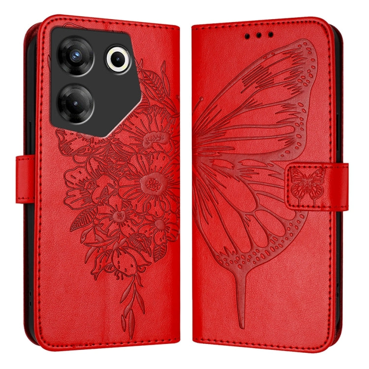Embossed Butterfly Leather Phone Case, For Tecno Camon 20 Premier 5G, For Tecno Camon 20 Pro 5G, For Tecno Camon 20 / 20 Pro 4G, For Tecno Spark Go 2023/Pop 7/Pop 7 Pro, For Tecno Spark 9, For Tecno Pop 5c / Itel A23 Pro/A17