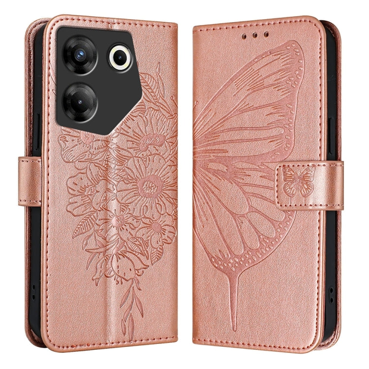 Embossed Butterfly Leather Phone Case, For Tecno Camon 20 Premier 5G, For Tecno Camon 20 Pro 5G, For Tecno Camon 20 / 20 Pro 4G, For Tecno Spark Go 2023/Pop 7/Pop 7 Pro, For Tecno Spark 9, For Tecno Pop 5c / Itel A23 Pro/A17