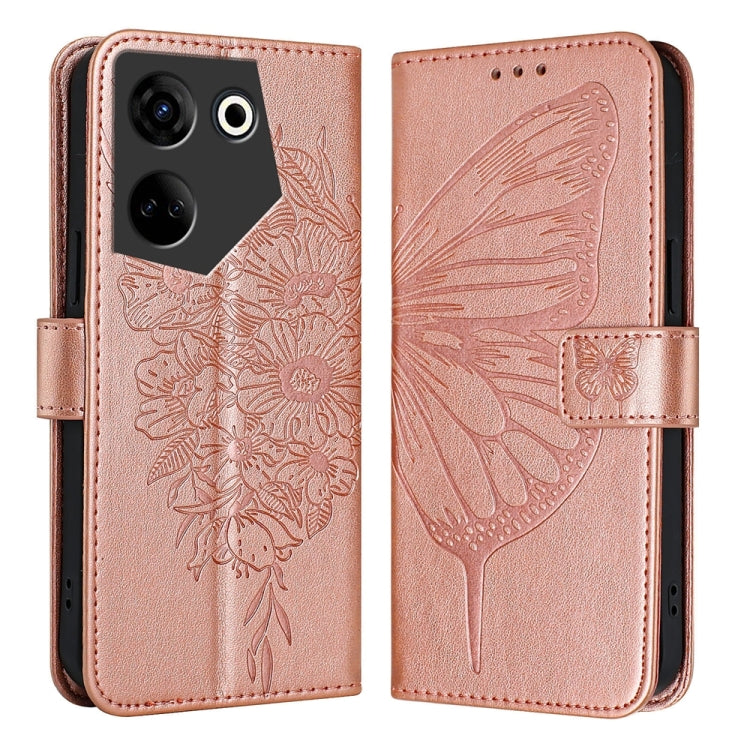 Embossed Butterfly Leather Phone Case, For Tecno Camon 20 Premier 5G, For Tecno Camon 20 Pro 5G, For Tecno Camon 20 / 20 Pro 4G, For Tecno Spark Go 2023/Pop 7/Pop 7 Pro, For Tecno Spark 9, For Tecno Pop 5c / Itel A23 Pro/A17