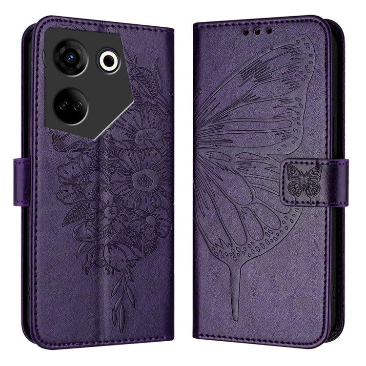 Embossed Butterfly Leather Phone Case, For Tecno Camon 20 Premier 5G, For Tecno Camon 20 Pro 5G, For Tecno Camon 20 / 20 Pro 4G, For Tecno Spark Go 2023/Pop 7/Pop 7 Pro, For Tecno Spark 9, For Tecno Pop 5c / Itel A23 Pro/A17