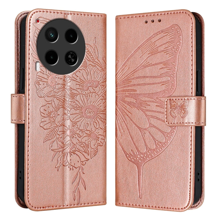 Embossed Butterfly Leather Phone Case, For Tecno Pova 6 5G, For Tecno Pova 6, For Tecno Camon 30 Pro, For Tecno Camon 30 4G / 5G, For Tecno Pova 6 Pro, For Tecno Spark 20 Pro+