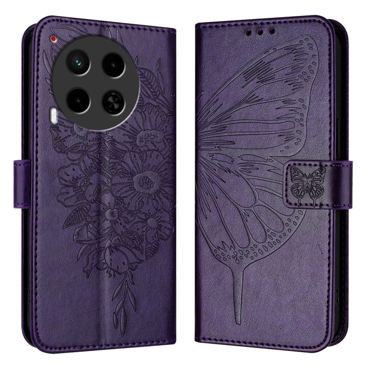 Embossed Butterfly Leather Phone Case, For Tecno Pova 6 5G, For Tecno Pova 6, For Tecno Camon 30 Pro, For Tecno Camon 30 4G / 5G, For Tecno Pova 6 Pro, For Tecno Spark 20 Pro+