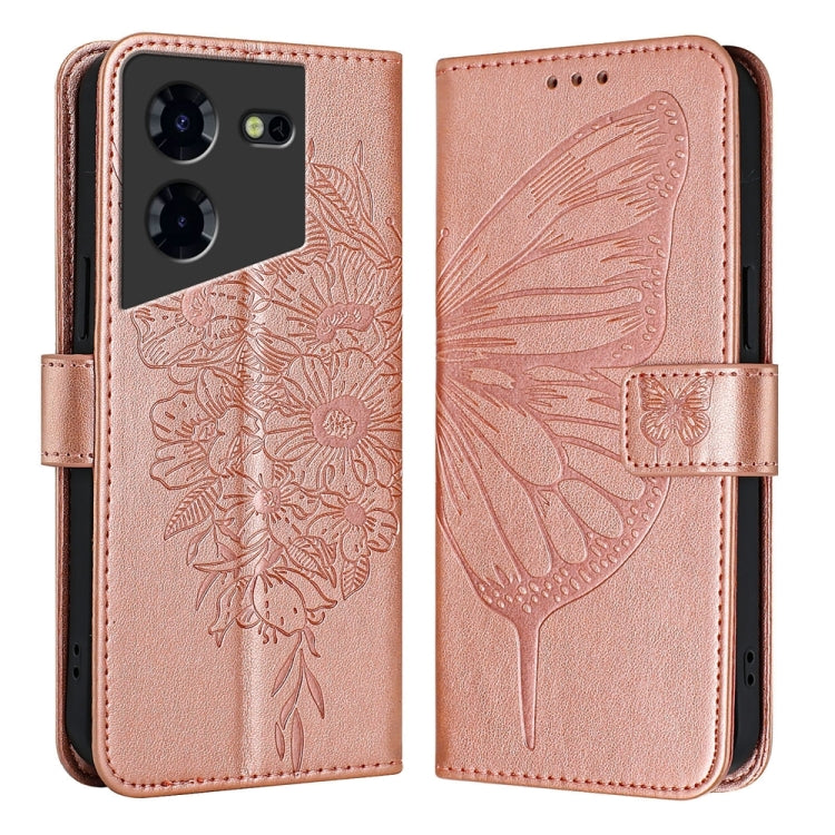 Embossed Butterfly Leather Phone Case, For Tecno Spark 20 Pro, For Tecno Spark Go 2024 / Spark 20C, For Tecno Spark 20, For Tecno Pova 5 Pro 5G, For Tecno Pova Neo 3, For Tecno Pova 5 4G