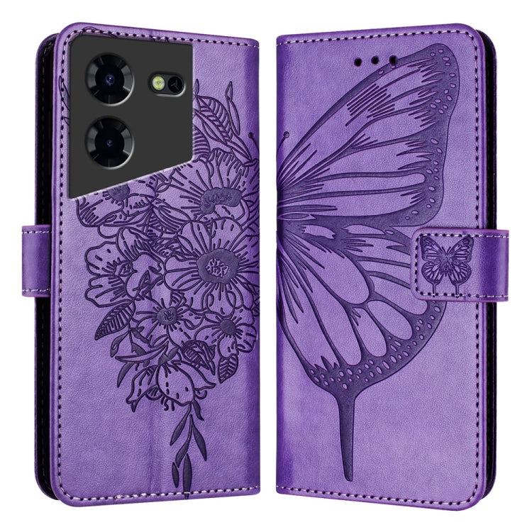 Embossed Butterfly Leather Phone Case, For Tecno Spark 20 Pro, For Tecno Spark Go 2024 / Spark 20C, For Tecno Spark 20, For Tecno Pova 5 Pro 5G, For Tecno Pova Neo 3, For Tecno Pova 5 4G