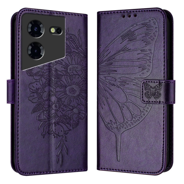 Embossed Butterfly Leather Phone Case, For Tecno Spark 20 Pro, For Tecno Spark Go 2024 / Spark 20C, For Tecno Spark 20, For Tecno Pova 5 Pro 5G, For Tecno Pova Neo 3, For Tecno Pova 5 4G