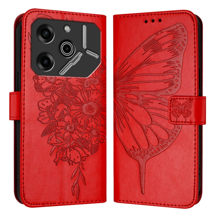 Embossed Butterfly Leather Phone Case, For Tecno Pova 6 5G, For Tecno Pova 6, For Tecno Camon 30 Pro, For Tecno Camon 30 4G / 5G, For Tecno Pova 6 Pro, For Tecno Spark 20 Pro+