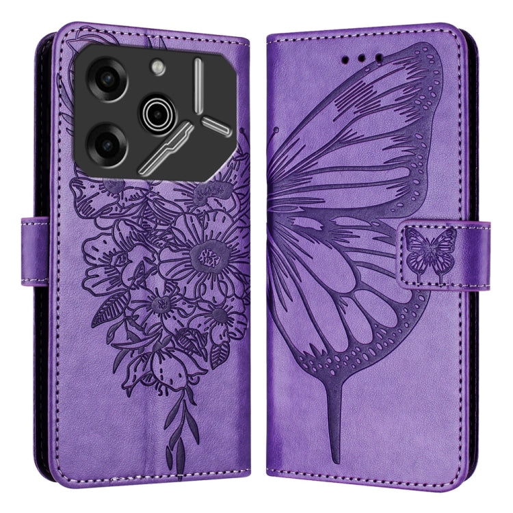 Embossed Butterfly Leather Phone Case, For Tecno Pova 6 5G, For Tecno Pova 6, For Tecno Camon 30 Pro, For Tecno Camon 30 4G / 5G, For Tecno Pova 6 Pro, For Tecno Spark 20 Pro+
