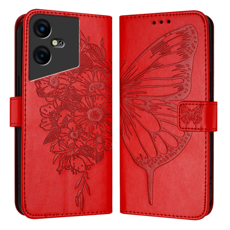 Embossed Butterfly Leather Phone Case, For Tecno Spark 20 Pro, For Tecno Spark Go 2024 / Spark 20C, For Tecno Spark 20, For Tecno Pova 5 Pro 5G, For Tecno Pova Neo 3, For Tecno Pova 5 4G