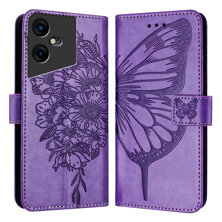 Embossed Butterfly Leather Phone Case, For Tecno Spark 20 Pro, For Tecno Spark Go 2024 / Spark 20C, For Tecno Spark 20, For Tecno Pova 5 Pro 5G, For Tecno Pova Neo 3, For Tecno Pova 5 4G