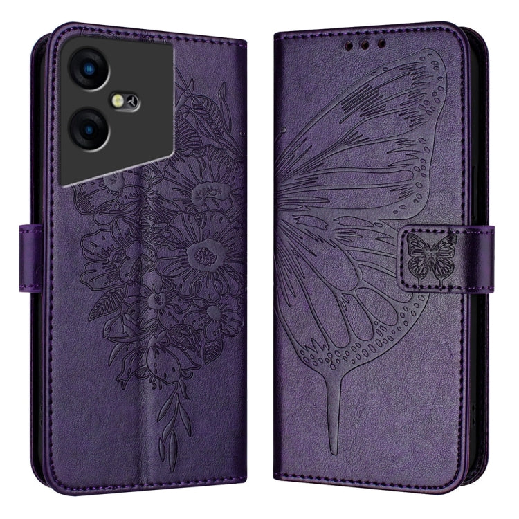 Embossed Butterfly Leather Phone Case, For Tecno Spark 20 Pro, For Tecno Spark Go 2024 / Spark 20C, For Tecno Spark 20, For Tecno Pova 5 Pro 5G, For Tecno Pova Neo 3, For Tecno Pova 5 4G