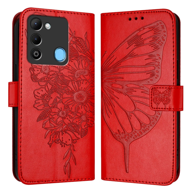 Embossed Butterfly Leather Phone Case, For Tecno Camon 20 Premier 5G, For Tecno Camon 20 Pro 5G, For Tecno Camon 20 / 20 Pro 4G, For Tecno Spark Go 2023/Pop 7/Pop 7 Pro, For Tecno Spark 9, For Tecno Pop 5c / Itel A23 Pro/A17