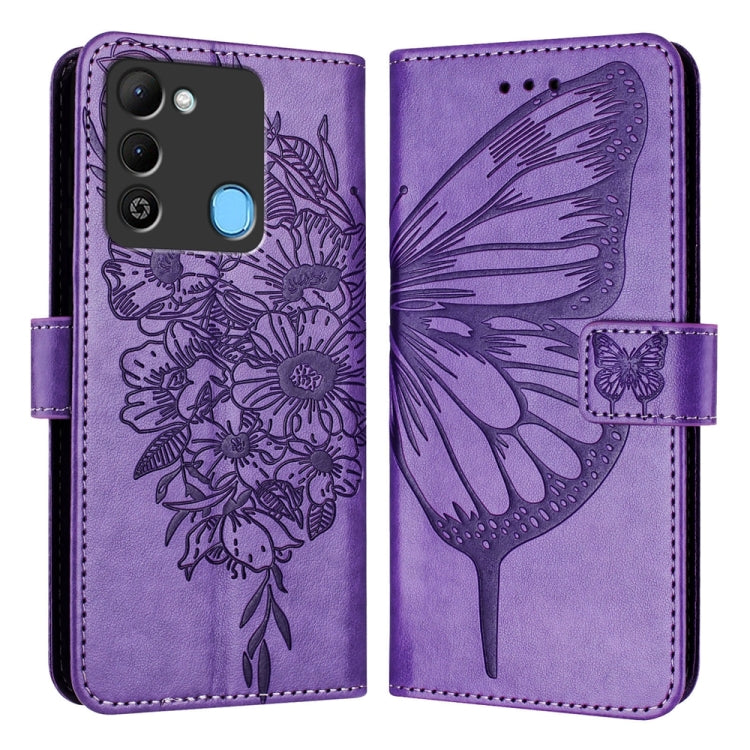 Embossed Butterfly Leather Phone Case, For Tecno Camon 20 Premier 5G, For Tecno Camon 20 Pro 5G, For Tecno Camon 20 / 20 Pro 4G, For Tecno Spark Go 2023/Pop 7/Pop 7 Pro, For Tecno Spark 9, For Tecno Pop 5c / Itel A23 Pro/A17