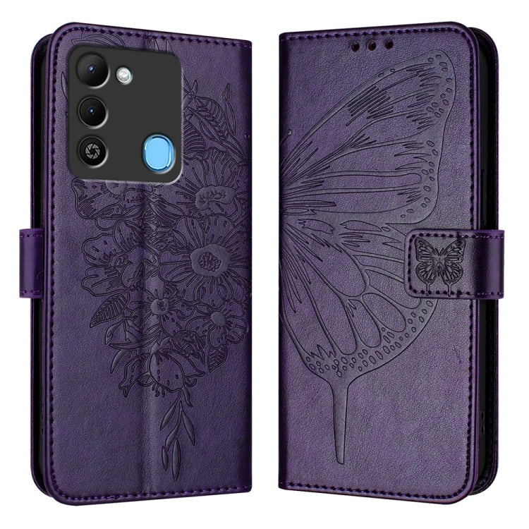 Embossed Butterfly Leather Phone Case, For Tecno Camon 20 Premier 5G, For Tecno Camon 20 Pro 5G, For Tecno Camon 20 / 20 Pro 4G, For Tecno Spark Go 2023/Pop 7/Pop 7 Pro, For Tecno Spark 9, For Tecno Pop 5c / Itel A23 Pro/A17