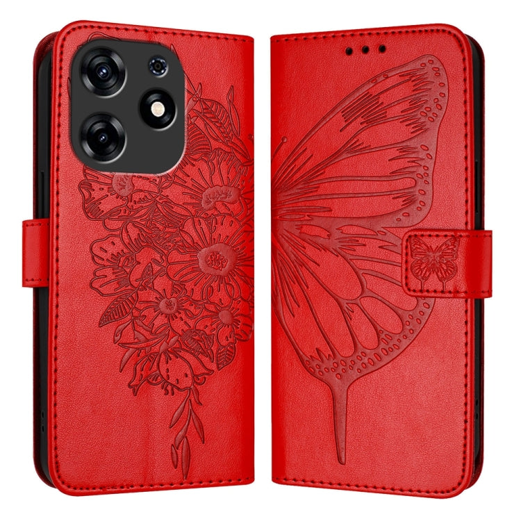 Embossed Butterfly Leather Phone Case, For Tecno Spark 30 5G / 6 Neo 5G, For Tecno Spark Go 2025 / Infinix Hot 60i 5G, For Tecno Pop 6C / Itel A18, For Tecno Spark 10 Pro Magic Magenta, For Tecno Camon 30 Premier 5G, For Tecno Pova 6 Neo