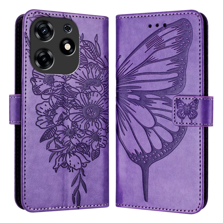 Embossed Butterfly Leather Phone Case, For Tecno Spark 30 5G / 6 Neo 5G, For Tecno Spark Go 2025 / Infinix Hot 60i 5G, For Tecno Pop 6C / Itel A18, For Tecno Spark 10 Pro Magic Magenta, For Tecno Camon 30 Premier 5G, For Tecno Pova 6 Neo