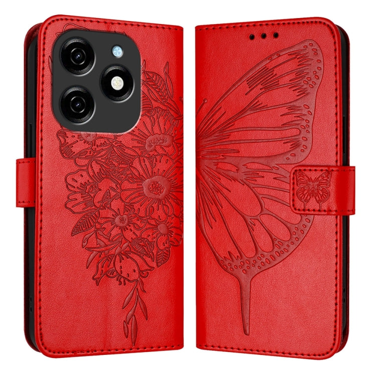 Embossed Butterfly Leather Phone Case, For Tecno Spark 20 Pro, For Tecno Spark Go 2024 / Spark 20C, For Tecno Spark 20, For Tecno Pova 5 Pro 5G, For Tecno Pova Neo 3, For Tecno Pova 5 4G