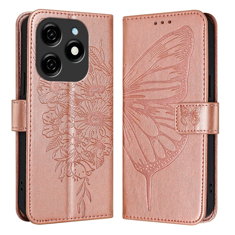 Embossed Butterfly Leather Phone Case, For Tecno Spark 20 Pro, For Tecno Spark Go 2024 / Spark 20C, For Tecno Spark 20, For Tecno Pova 5 Pro 5G, For Tecno Pova Neo 3, For Tecno Pova 5 4G
