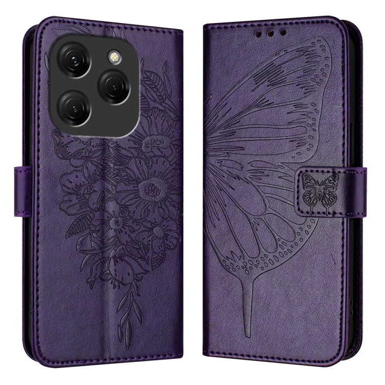 Embossed Butterfly Leather Phone Case, For Tecno Spark 20 Pro, For Tecno Spark Go 2024 / Spark 20C, For Tecno Spark 20, For Tecno Pova 5 Pro 5G, For Tecno Pova Neo 3, For Tecno Pova 5 4G