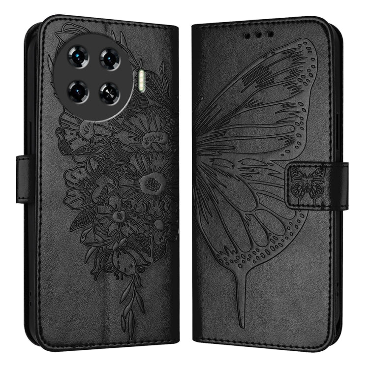 Embossed Butterfly Leather Phone Case, For Tecno Pova 6 5G, For Tecno Pova 6, For Tecno Camon 30 Pro, For Tecno Camon 30 4G / 5G, For Tecno Pova 6 Pro, For Tecno Spark 20 Pro+