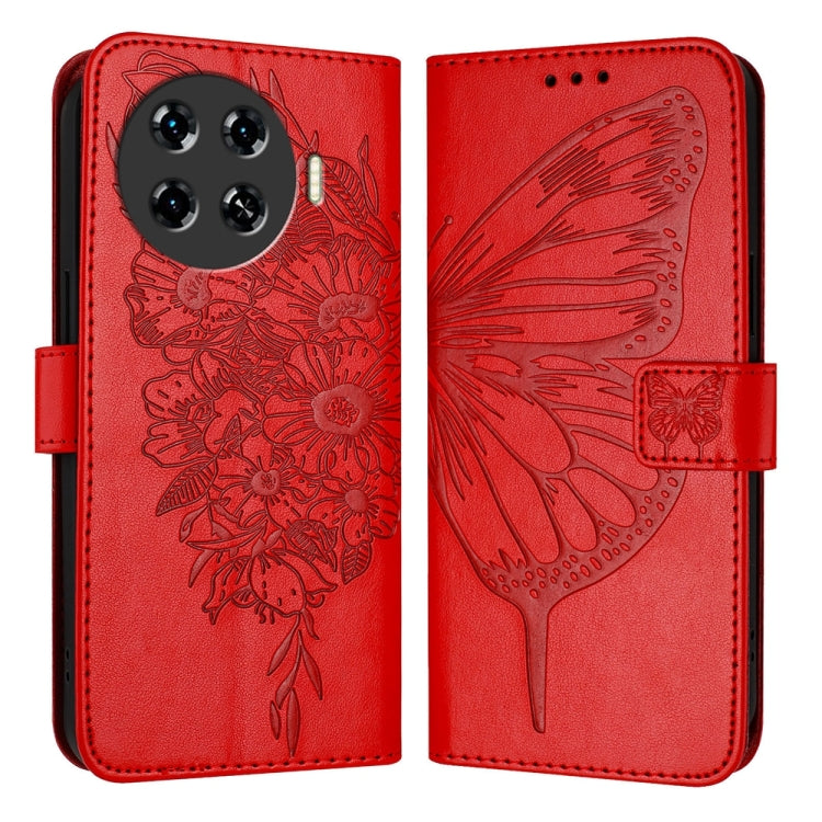 Embossed Butterfly Leather Phone Case, For Tecno Pova 6 5G, For Tecno Pova 6, For Tecno Camon 30 Pro, For Tecno Camon 30 4G / 5G, For Tecno Pova 6 Pro, For Tecno Spark 20 Pro+