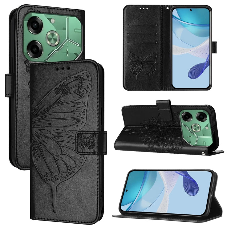 Embossed Butterfly Leather Phone Case, For Tecno Pova 6 5G, For Tecno Pova 6, For Tecno Camon 30 Pro, For Tecno Camon 30 4G / 5G, For Tecno Pova 6 Pro, For Tecno Spark 20 Pro+