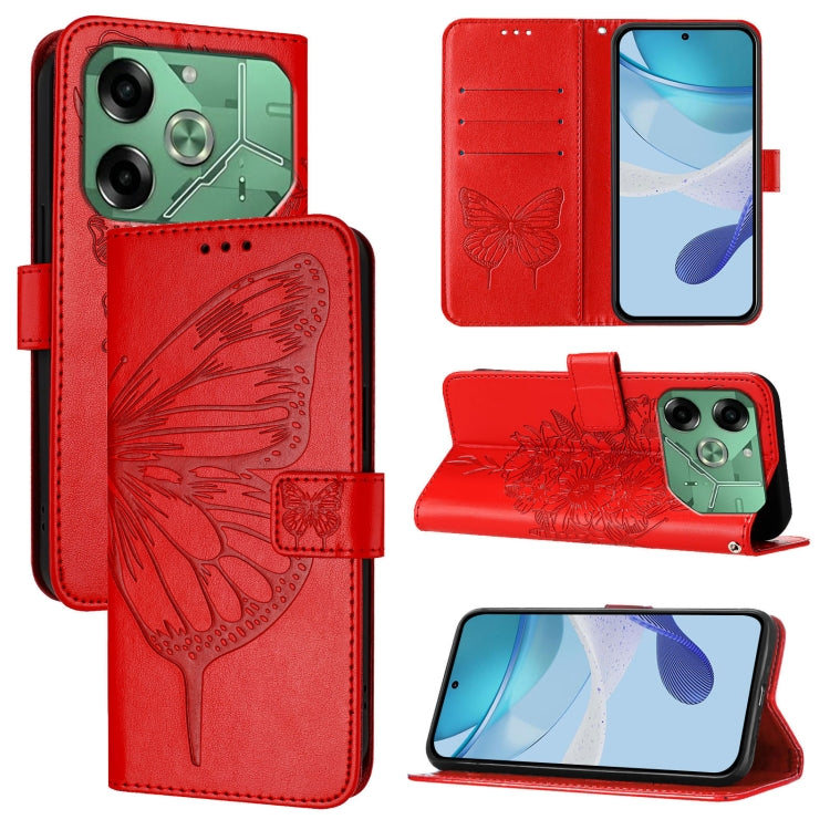 Embossed Butterfly Leather Phone Case, For Tecno Pova 6 5G, For Tecno Pova 6, For Tecno Camon 30 Pro, For Tecno Camon 30 4G / 5G, For Tecno Pova 6 Pro, For Tecno Spark 20 Pro+