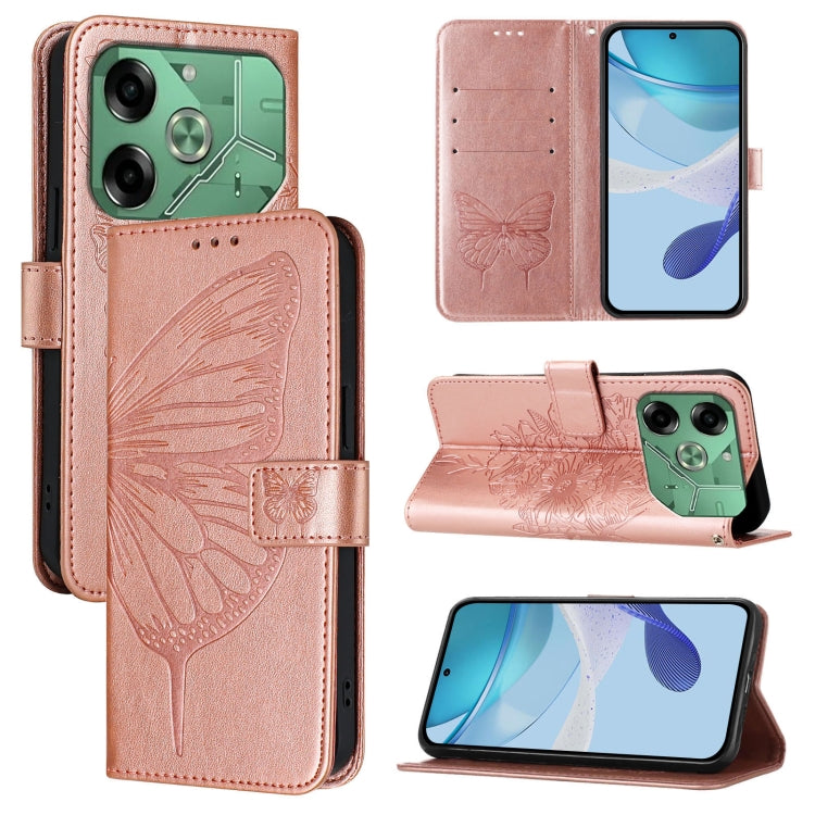 Embossed Butterfly Leather Phone Case, For Tecno Pova 6 5G, For Tecno Pova 6, For Tecno Camon 30 Pro, For Tecno Camon 30 4G / 5G, For Tecno Pova 6 Pro, For Tecno Spark 20 Pro+