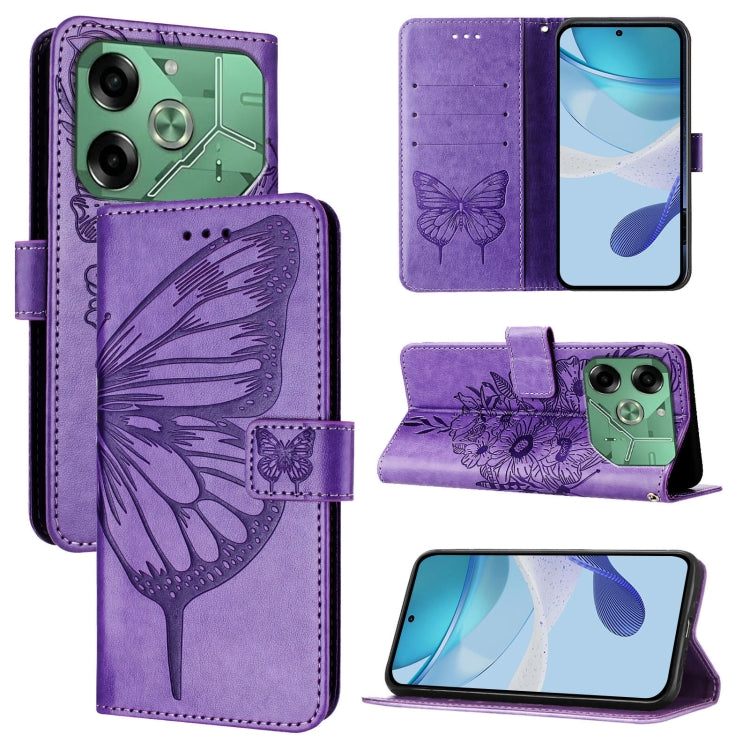 Embossed Butterfly Leather Phone Case, For Tecno Pova 6 5G, For Tecno Pova 6, For Tecno Camon 30 Pro, For Tecno Camon 30 4G / 5G, For Tecno Pova 6 Pro, For Tecno Spark 20 Pro+