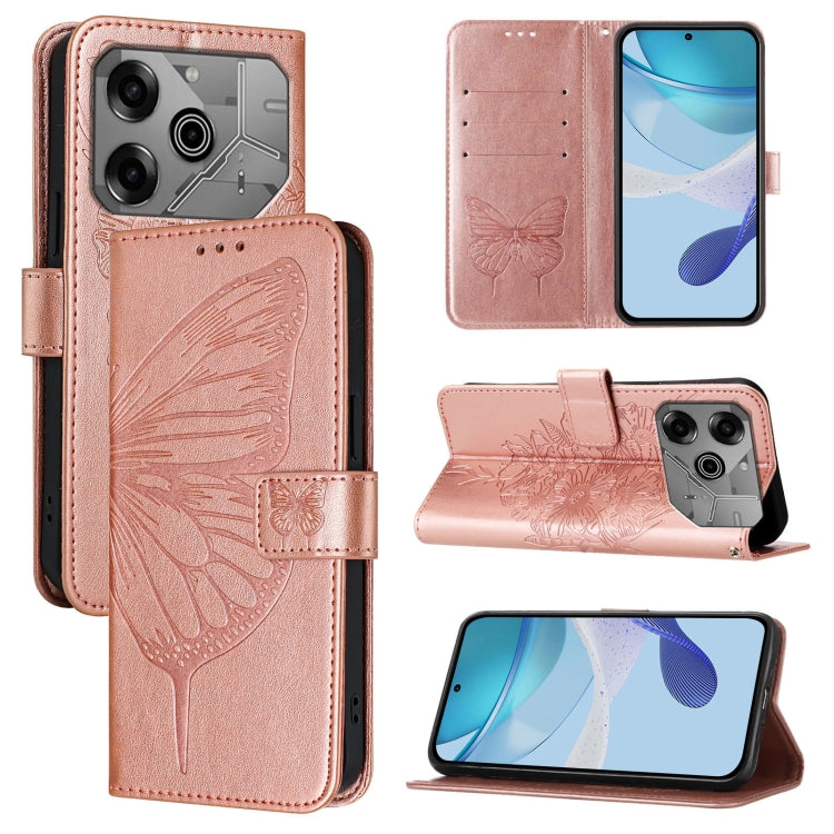 Embossed Butterfly Leather Phone Case, For Tecno Spark 30 5G / 6 Neo 5G, For Tecno Spark Go 2025 / Infinix Hot 60i 5G, For Tecno Pop 6C / Itel A18, For Tecno Spark 10 Pro Magic Magenta, For Tecno Camon 30 Premier 5G, For Tecno Pova 6 Neo