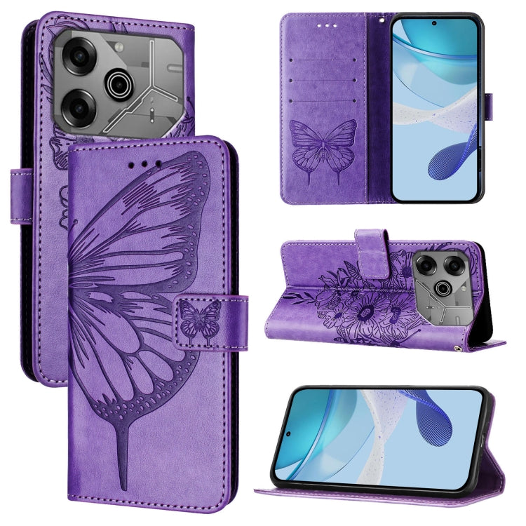Embossed Butterfly Leather Phone Case, For Tecno Spark 30 5G / 6 Neo 5G, For Tecno Spark Go 2025 / Infinix Hot 60i 5G, For Tecno Pop 6C / Itel A18, For Tecno Spark 10 Pro Magic Magenta, For Tecno Camon 30 Premier 5G, For Tecno Pova 6 Neo