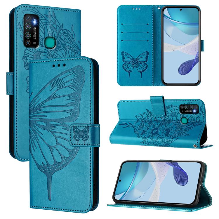 Embossed Butterfly Leather Phone Case, For Tecno Spark 6 Go / Go 2020, For Tecno Camon 15