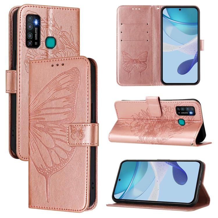 Embossed Butterfly Leather Phone Case, For Tecno Spark 6 Go / Go 2020, For Tecno Camon 15
