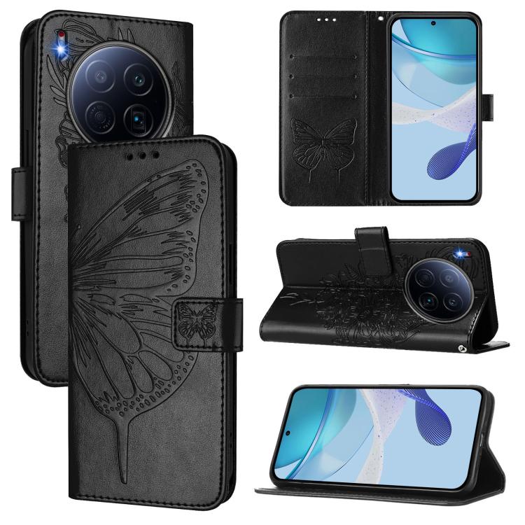 Embossed Butterfly Leather Phone Case, For Tecno Camon 50 4G, For Tenco Pova Slirm / Spark Slirm, For Tecno Camon 40 Pro 4G, For Tecno Camon 40 Premier, For Tecno Camon 40 4G, For Tecno Spark 30 5G / Pova 6 Neo 5G