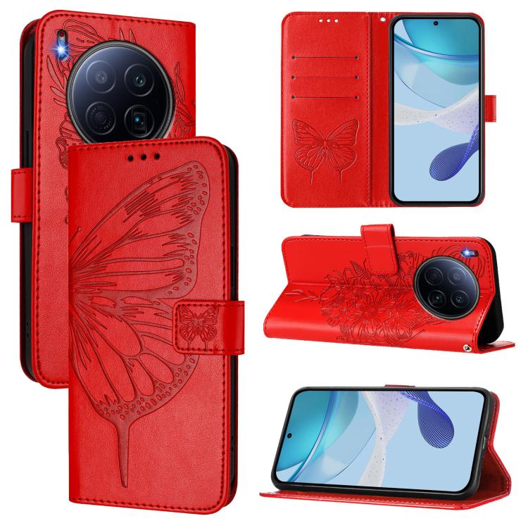 Embossed Butterfly Leather Phone Case, For Tecno Camon 50 4G, For Tenco Pova Slirm / Spark Slirm, For Tecno Camon 40 Pro 4G, For Tecno Camon 40 Premier, For Tecno Camon 40 4G, For Tecno Spark 30 5G / Pova 6 Neo 5G