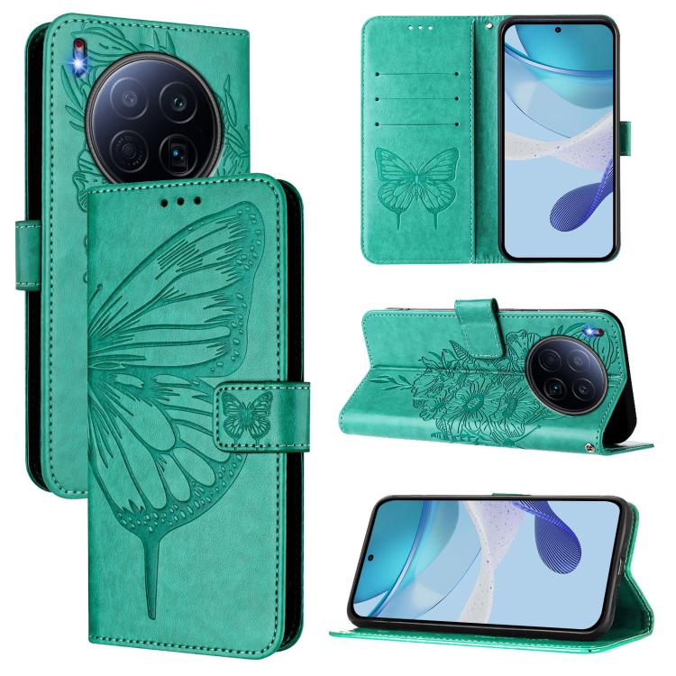 Embossed Butterfly Leather Phone Case, For Tecno Camon 50 4G, For Tenco Pova Slirm / Spark Slirm, For Tecno Camon 40 Pro 4G, For Tecno Camon 40 Premier, For Tecno Camon 40 4G, For Tecno Spark 30 5G / Pova 6 Neo 5G